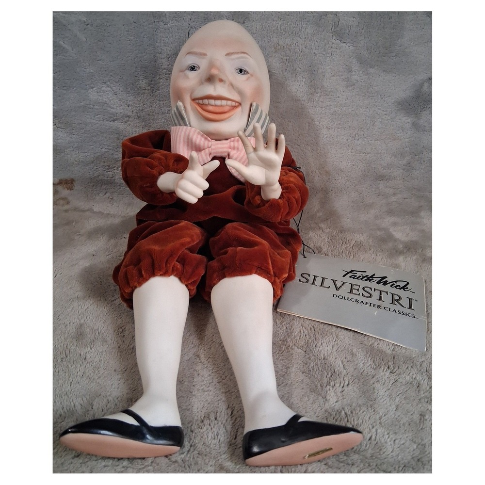 Vintage 1985 Faith Wick Silvestri Humpty Dumpty Porcelain Doll Tagged 1021/4000